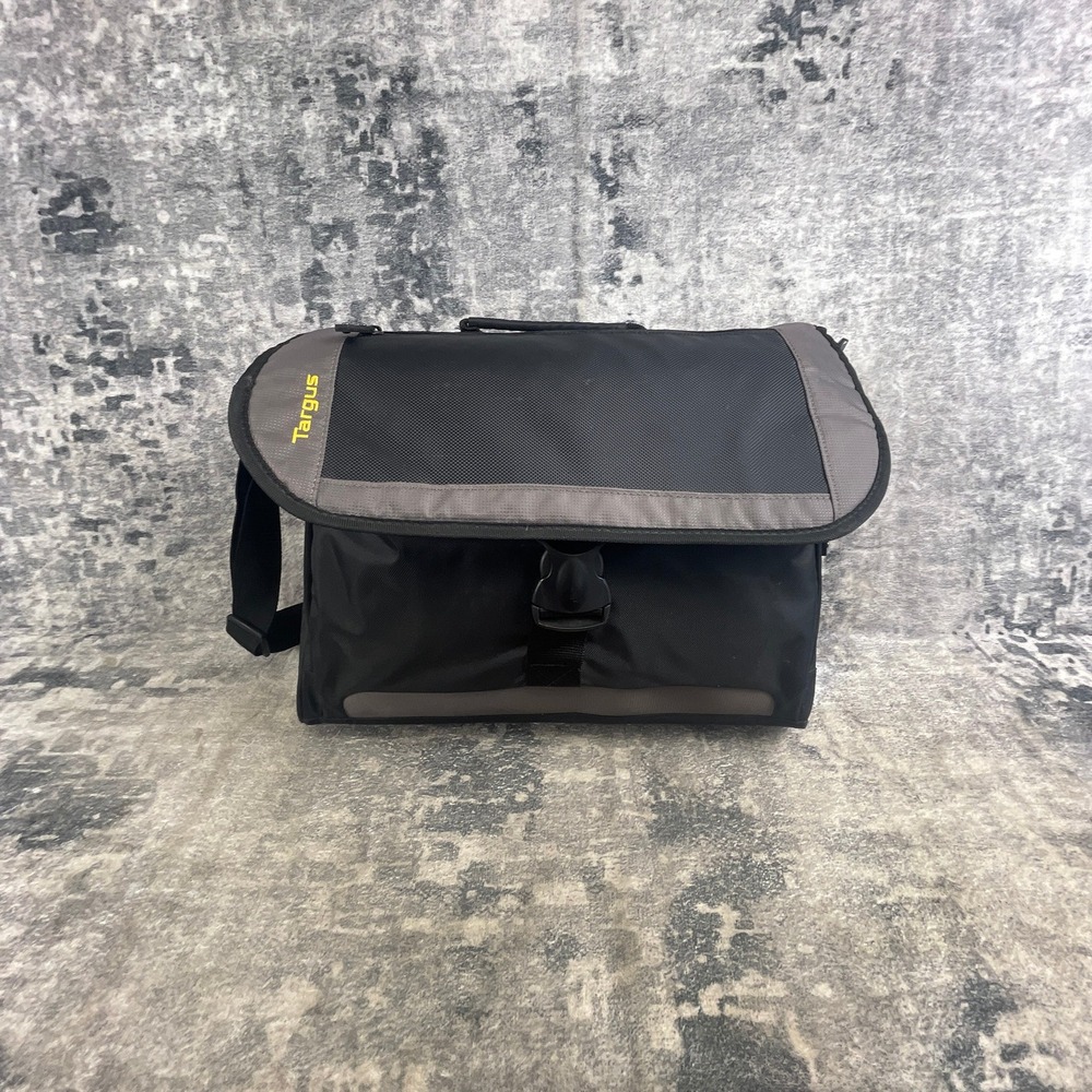 Targus Laptop Messenger Bag Black Gray Durable Nylon Travel Work Crossbody